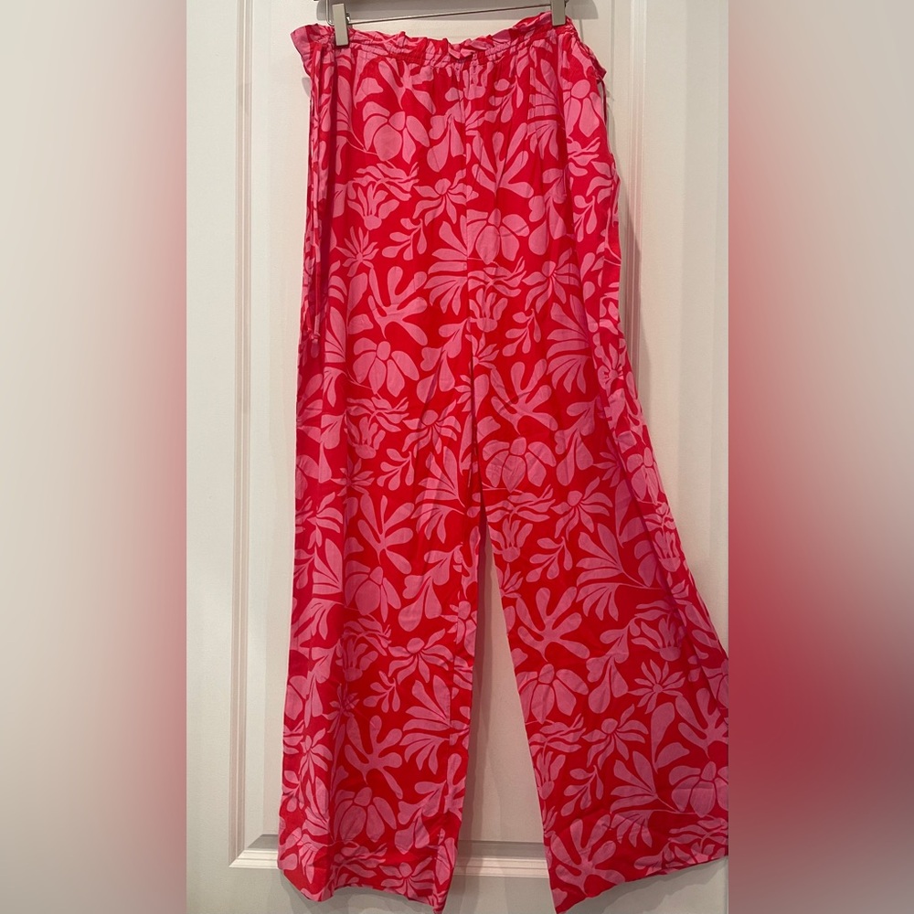 Shade & Shore Pink Floral Wide-Leg Pants - Picture 7 of 10